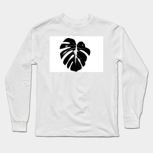monstera leaf on white background closeup Long Sleeve T-Shirt